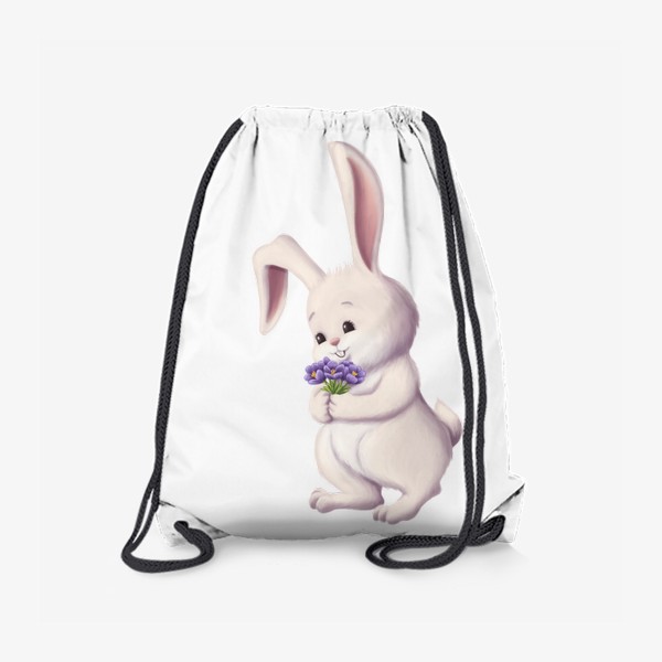 Рюкзак «Кролик и букет крокусов»