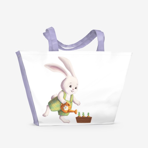 Пляжная сумка «Кролик садовод »