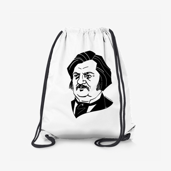 Рюкзак «Оноре де Бальзак, графический портрет писателя, черно-белый»