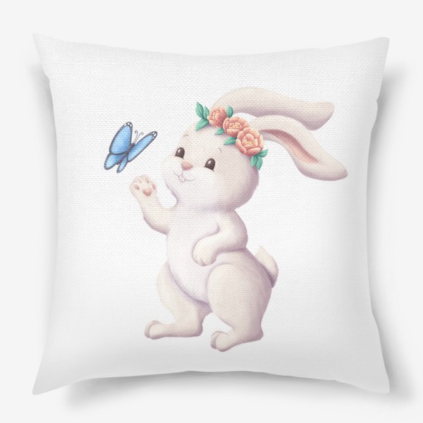 Подушка «Кролик и бабочка»