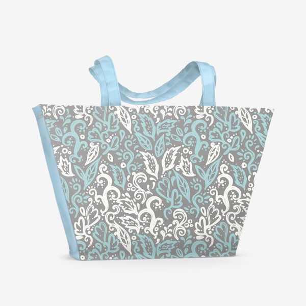 Пляжная сумка «Абстрактный паттерн в серо-голубом»