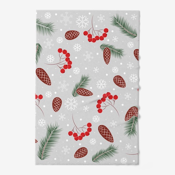 Полотенце «Шишки и ягоды. Зима»
