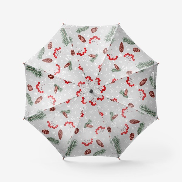 Зонт «Шишки и ягоды. Зима»