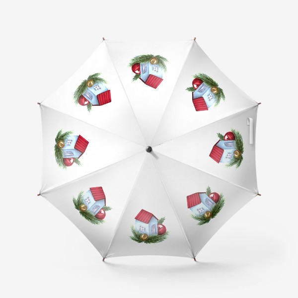 Зонт «Новогодний домик»