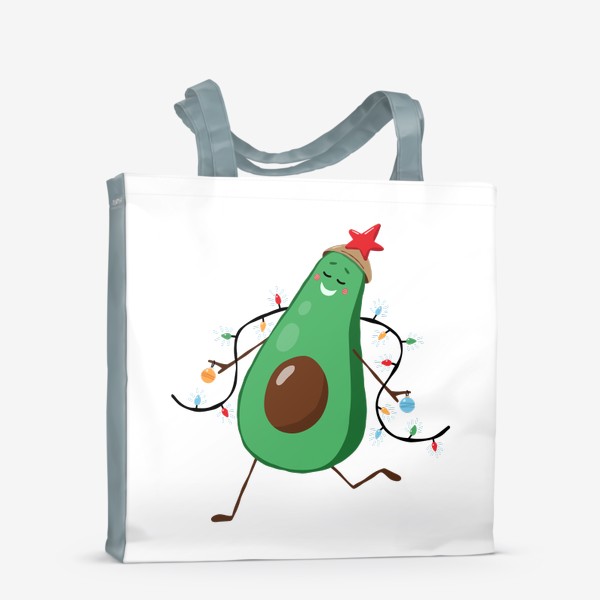 Сумка-шоппер «Авокадо в костюме ёлки. Новогоднее настроение»
