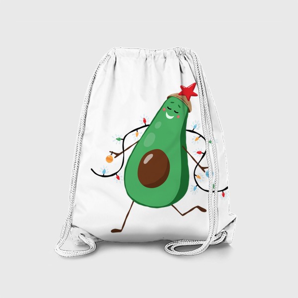 Рюкзак «Авокадо в костюме ёлки. Новогоднее настроение»