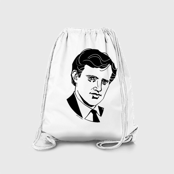 Рюкзак «Джек Лондон, графический портрет писателя, черно-белый»