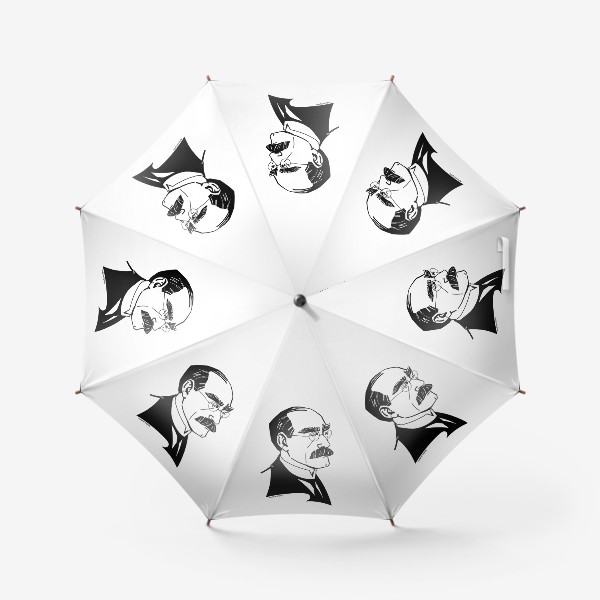 Зонт «Редьярд Киплинг, графический портрет писателя, черно-белый»