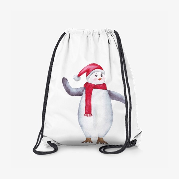 Рюкзак «пингвин в шапке Санты. Милый новгодний персонаж»