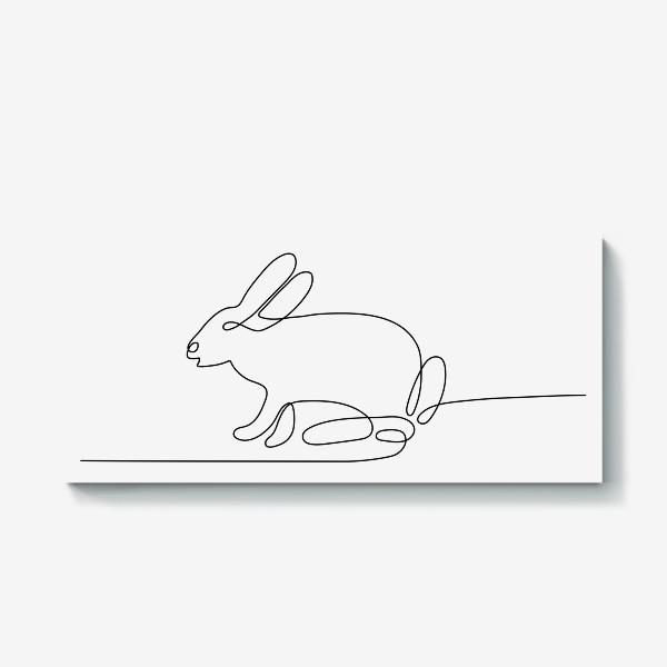 Холст «Кролик одной линией»