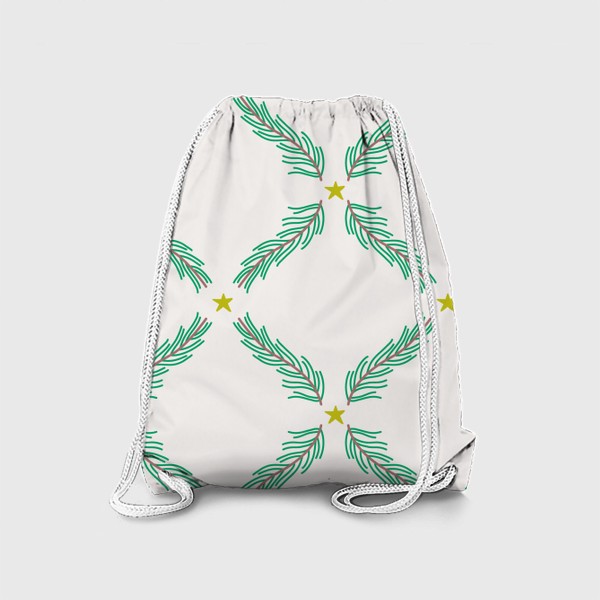 Рюкзак «Новогодний орнамент со звездами и еловыми веточками»