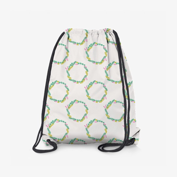 Рюкзак «Новогодний орнамент с венками из растений»