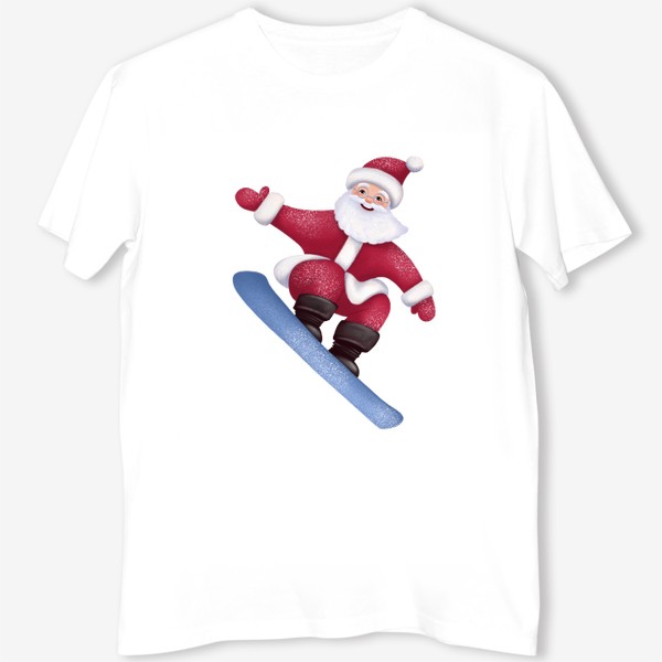 Футболка «Дед Мороз на сноуборде»