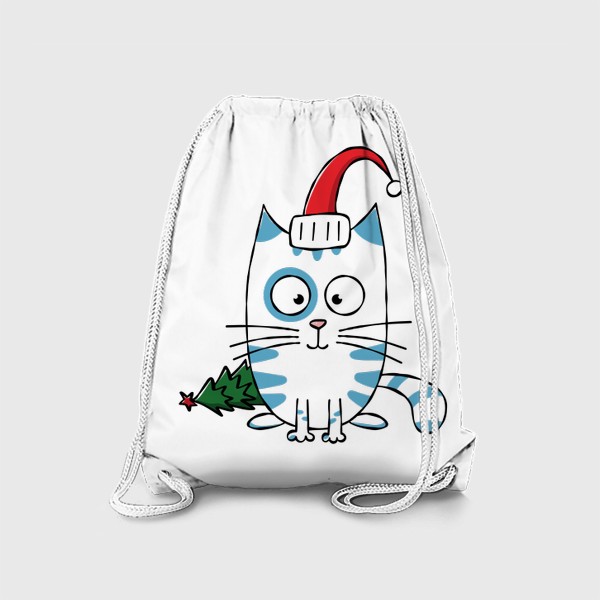 Рюкзак «Новогодний котик уронил ёлку»