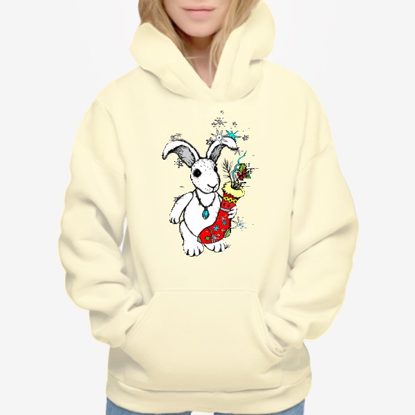 Худи «Счастливый Кролик со Снежинками»