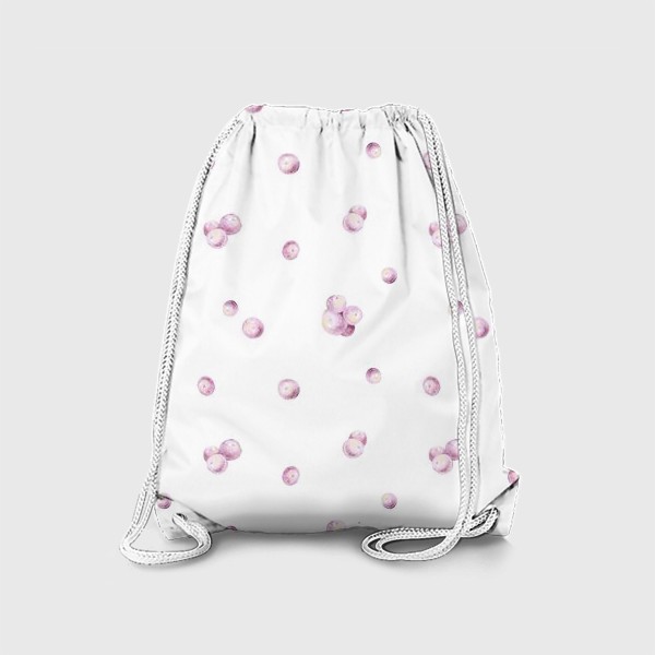 Рюкзак «Акварельный нарисованный вручную фон с нежными иллюстрациями веточек снежноягодника. Розовые зимние ягоды. Флористика»
