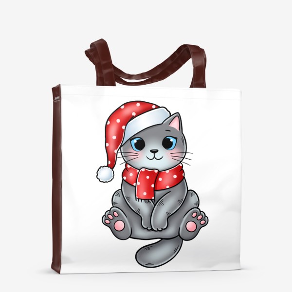 Сумка-шоппер «Котик новогодний »