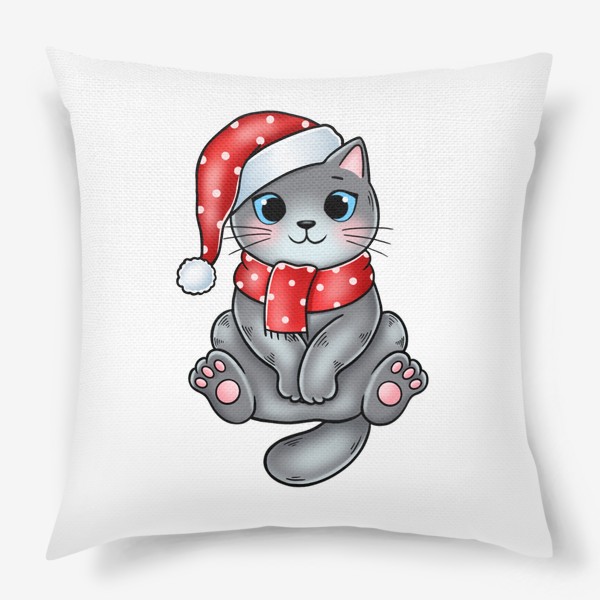 Подушка «Котик новогодний »