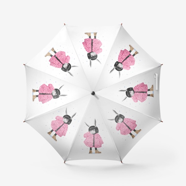Зонт «Зайка в розовой шубе (Символ года, кролик, заяц)»