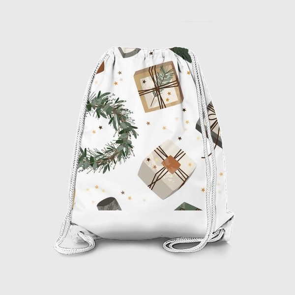 Рюкзак «Новогодние подарки, рождественские венки»