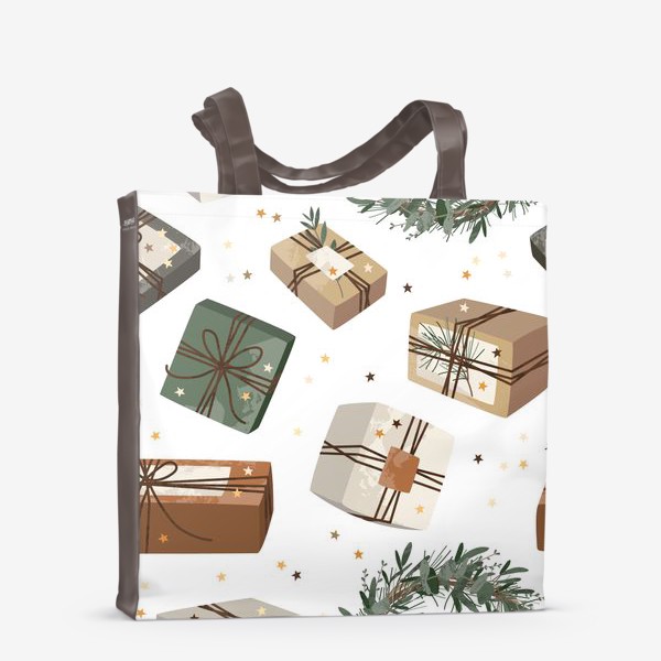 Сумка-шоппер «Новогодние подарки, рождественские венки»