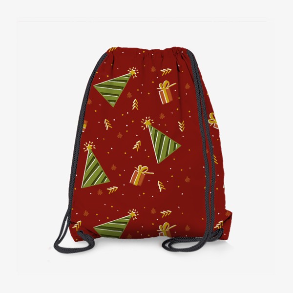 Рюкзак «Паттерн новогодний рождественский елочки подарки»