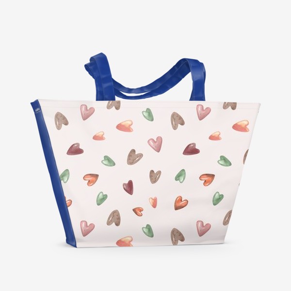 Пляжная сумка «Разноцветные сердечки»