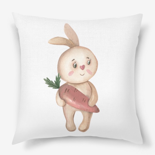 Подушка «Милый зайчик с морковкой»