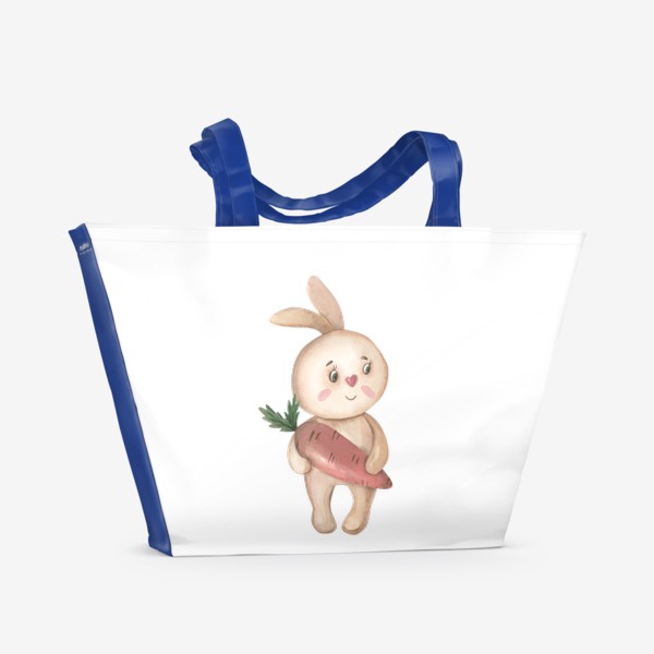 Пляжная сумка «Милый зайчик с морковкой»