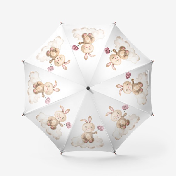 Зонт «Зайчик с розой на облаке»
