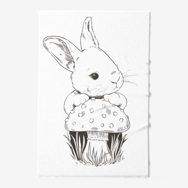 Полотенце «Кролик и грибочек мухомор»