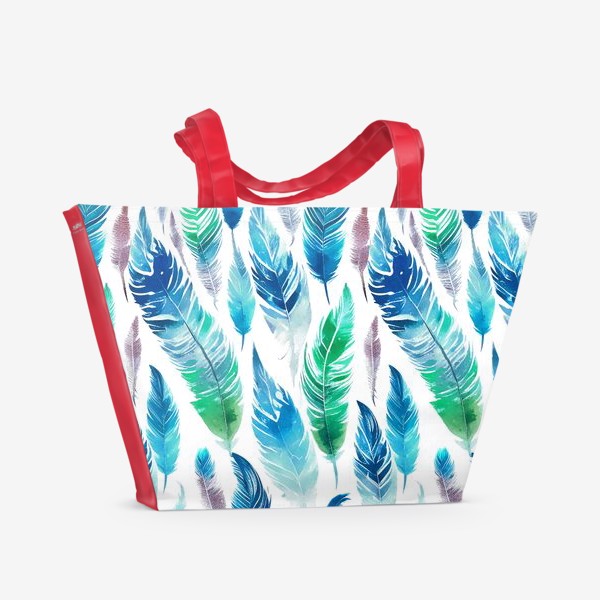 Пляжная сумка «Синие перья»