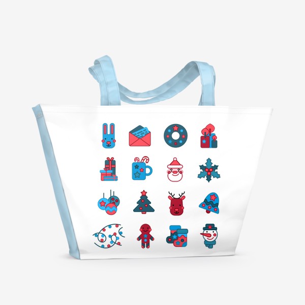 Пляжная сумка «Новогодние мотивы в минималистичном скандинавском стиле»