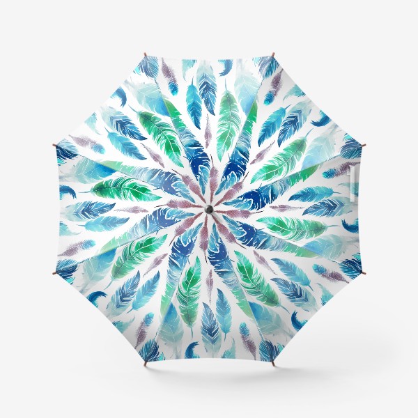 Зонт «Синие перья»