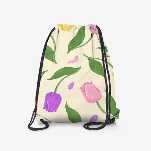 Рюкзак «Тюльпаны на бежевом»