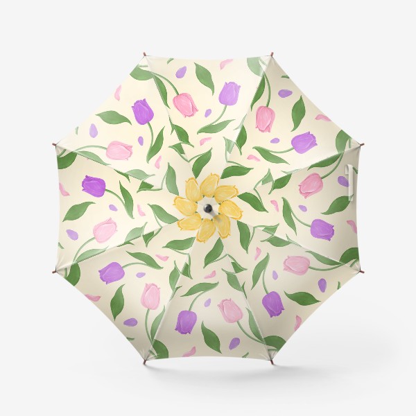 Зонт «Тюльпаны на бежевом»