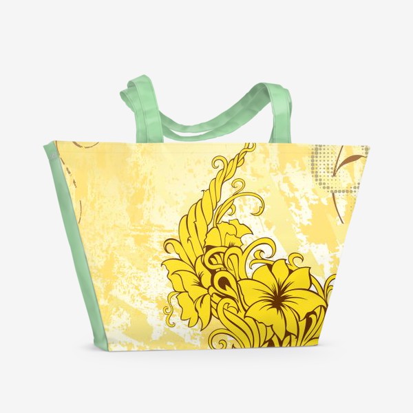 Пляжная сумка «Желтый гранж декор»