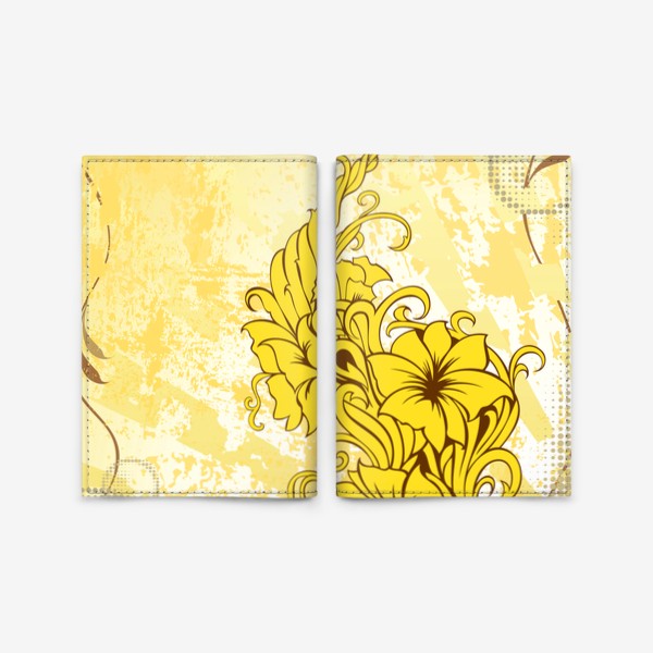 Обложка для паспорта «Желтый гранж декор»