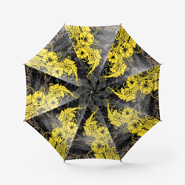 Зонт &laquo;Черно-желтый гранж декор&raquo;