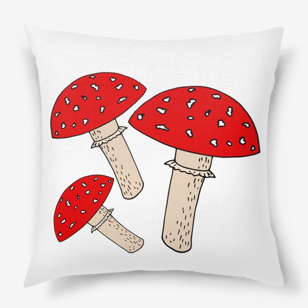 Подушка «мухоморы. грибы красные, ядовитые и опасные»