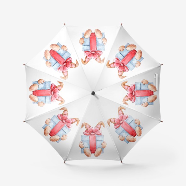 Зонт «Зайка с подарком, серия Ушастые, Новый год 2023»