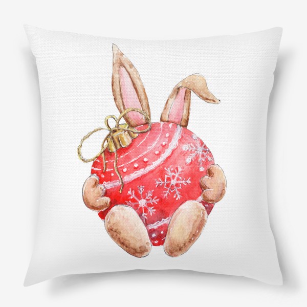 Подушка «Кролик с шариком, серия Ушастые, Новый год 2023»