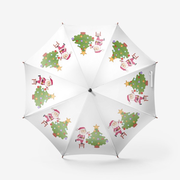 Зонт «санта клаус наряжает ёлку  »