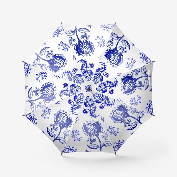 Зонт «Синие индийские цветы»