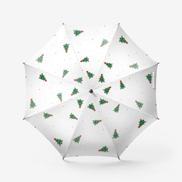 Зонт «Новогодние ёлки с шарами и красной звездой»