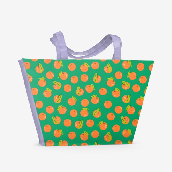 Пляжная сумка «Яркий паттерн с мандаринами»