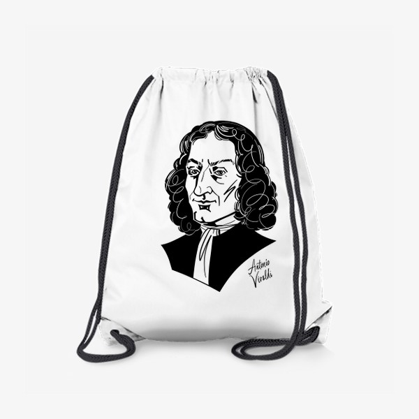 Рюкзак «Антонио Вивальди, графический портрет композитора, черно-белый»