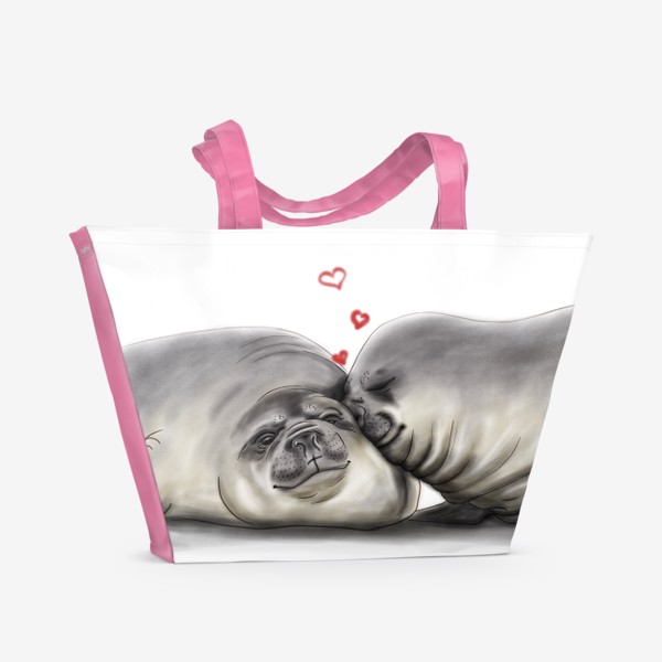Пляжная сумка «Поцелуй котиков»
