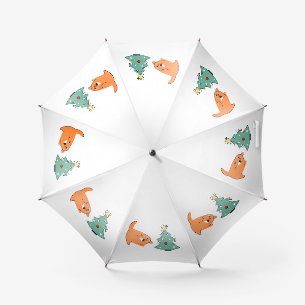 Зонт «Кот с елкой»