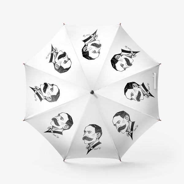 Зонт «Эдвард Элгар, графический портрет композитора, черно-белый»